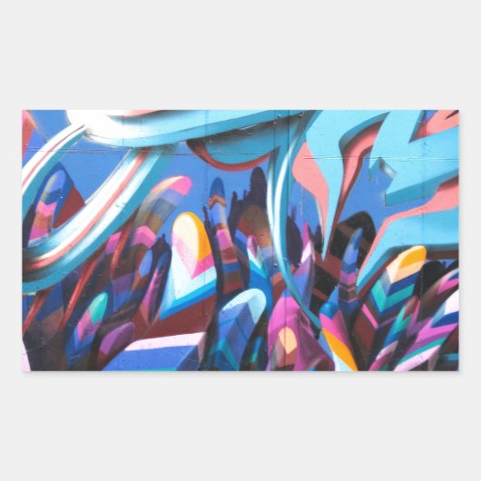 グラフィティカッコいいウォール 長方形シール (正面)