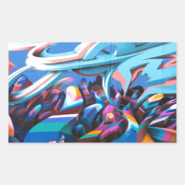 グラフィティカッコいいウォール 長方形シール