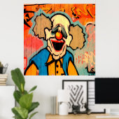 グラフィティカッコいいピエロホームオフィスのデコールポスター ポスター (ホームオフィス)