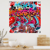 グラフィティカッコいいワードアートホームデコレーションポスター ポスター (キッチン)