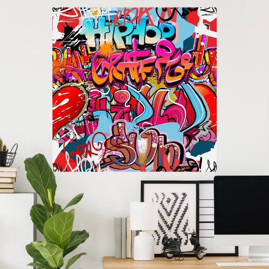 グラフィティカッコいいワードアートホームデコレーションポスター ポスター (ホームオフィス)