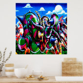 グラフィティカッコいいワードアートホームデコレーションポスター ポスター (キッチン)