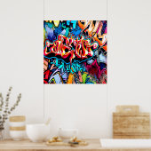 グラフィティカッコいいワードアートホームデコレーションポスター ポスター (キッチン)