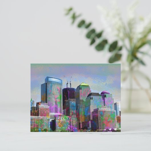 グラフィティカッコいい（ばちゃばちゃ）跳ねる水の色ニューヨーク市 ポストカード (スタンド正面)