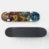 グラフィティカラフルアート スケートボード (横)