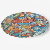 グラフィティカラフルアート ペーパープレート (アングル)