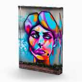 グラフィティカラフルアート |美しい女性 フォトブロック (右)