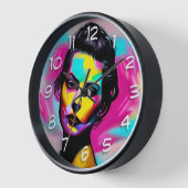 グラフィティカラフルアート | Beautiful Fighter 壁時計 (傾斜)