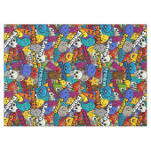 グラフィティカラフルキャラクターパターン テーブルクロス (正面(横))