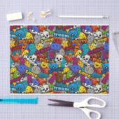 グラフィティカラフルキャラクターパターン 薄葉紙 (クラフト)