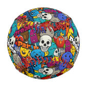 グラフィティカラフルキャラクターパターン 野球ボール (裏面)