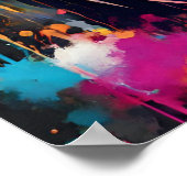 グラフィティカラフルタイガーアートウォールモダンポスター ポスター (角)