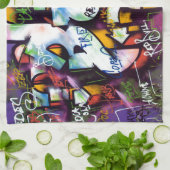 グラフィティカラフルワード キッチンタオル (折り畳み)