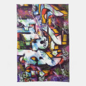 グラフィティカラフルワード キッチンタオル (縦)