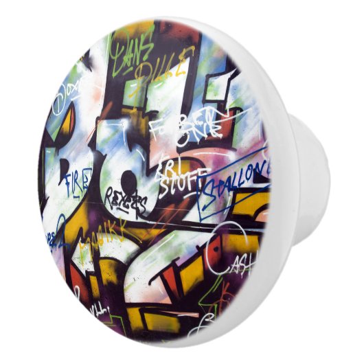 グラフィティカラフルワード セラミックノブ (右)