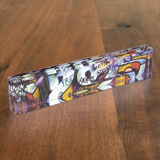 グラフィティカラフルワード デスクネームプレート (側面)