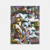 グラフィティカラフルワード フリースブランケット (正面)