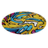 グラフィティカラフル抽象芸術黒の背景 カッティングボード (角)