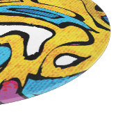 グラフィティカラフル抽象芸術黒の背景 カッティングボード (角)