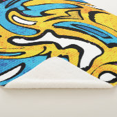 グラフィティカラフル抽象芸術黒の背景 シェルパブランケット (3/4)