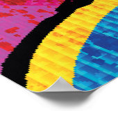 グラフィティカラフル抽象芸術黒の背景 ポスター (角)