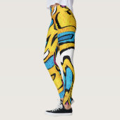 グラフィティカラフル抽象芸術黒の背景 レギンス (左)