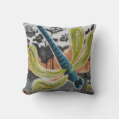 グラフィティカラフル通りアートバタフライ絵画ズ クッション (正面)