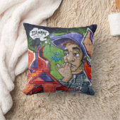 グラフィティカラフル通りアート クッション (ブランケット)