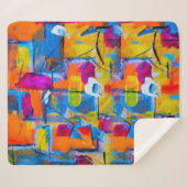 グラフィティカラフル・アート シェルパブランケット (正面(横))