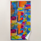 グラフィティカラフル・アート ビーチタオル (正面)