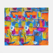 グラフィティカラフル・アート フリースブランケット (正面(横))