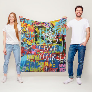 グラフィティカラフル・アート フリースブランケット