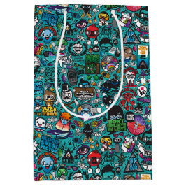 グラフィティカラフル・アート ミディアムペーパーバッグ