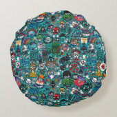 グラフィティカラフル・アート ラウンドクッション (裏面)
