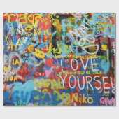 グラフィティカラフル・アート ラッピングペーパー (フラット)