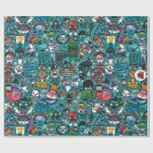 グラフィティカラフル・アート ラッピングペーパー (フラット)