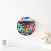 グラフィティカラーズアー絵画トズ ラウンド壁時計 (ホーム)