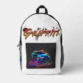 グラフィティガスグズラー – ドリフトカー プリントバックパック (正面)