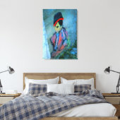 グラフィティガールのラップされたキャンバス キャンバスプリント (インサイチュ (寝室))