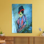 グラフィティガールのラップされたキャンバス キャンバスプリント (インサイチュ (リビング))