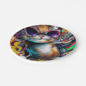 グラフィティキャット色彩の鮮やか：スプレーキャット紙プレート ペーパープレート (アングル)