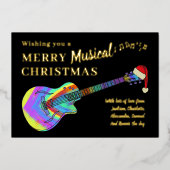 グラフィティギター クリスマスパーソナライズ ゴールド 箔シーズンカード (正面)