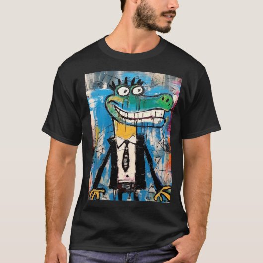 グラフィティギャター街芸クロコダイル Tシャツ (正面)