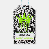 グラフィティクラウングリーンオレンジありがとう誕生日 ギフトタグ (裏面)