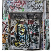 グラフィティクールアモダンーバン通りアート シャワーカーテン (正面)