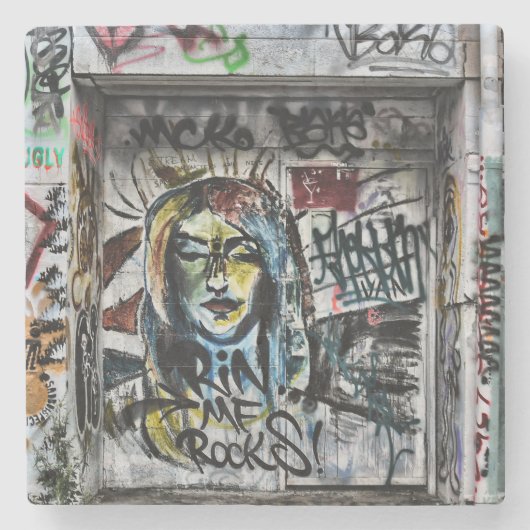 グラフィティクールアモダンーバン通りアート ストーンコースター (正面)