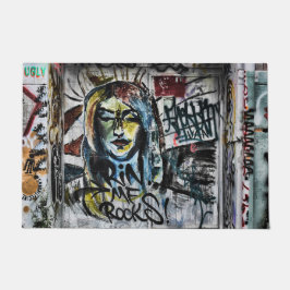 グラフィティクールアモダンーバン通りアート ドアマット