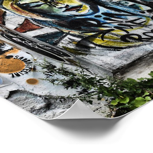 グラフィティクールアモダンーバン通りアート ポスター (角)