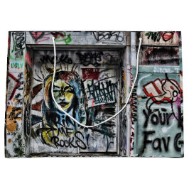 グラフィティクールアモダンーバン通りアート ラージペーパーバッグ