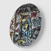 グラフィティクールアモダンーバン通りアート ラージ壁時計 (傾斜)